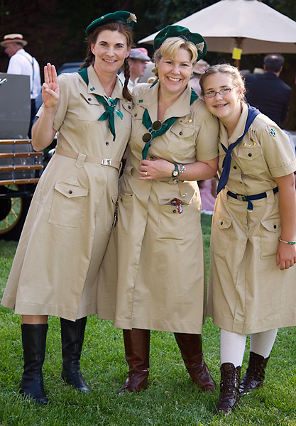 Women in vintage girl guide uniforms at the Art Deco Society of California\'s Gatsby Picnic 2008
